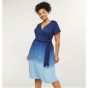 New Lane Bryant Ombre Faux Wrap dress